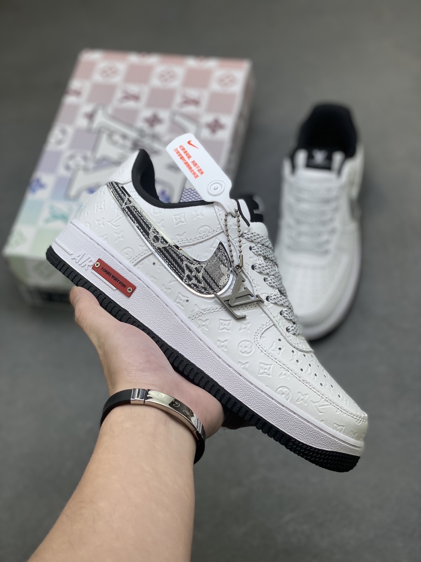 Nike Air Force 1 '07 Low White/Black Custom Sneakers Limited Edition