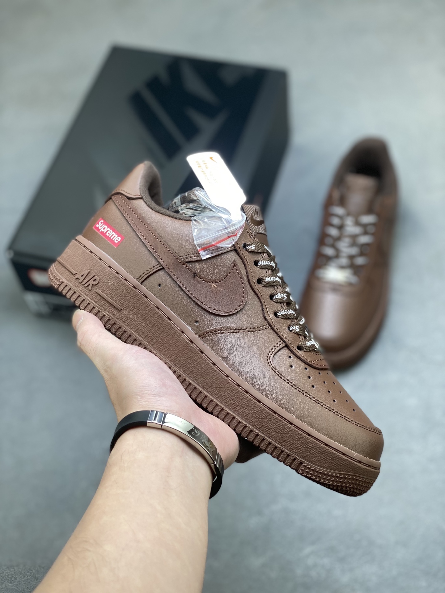 Nike Air Force 1 Low Supreme CU9225-200 Brown Sneakers