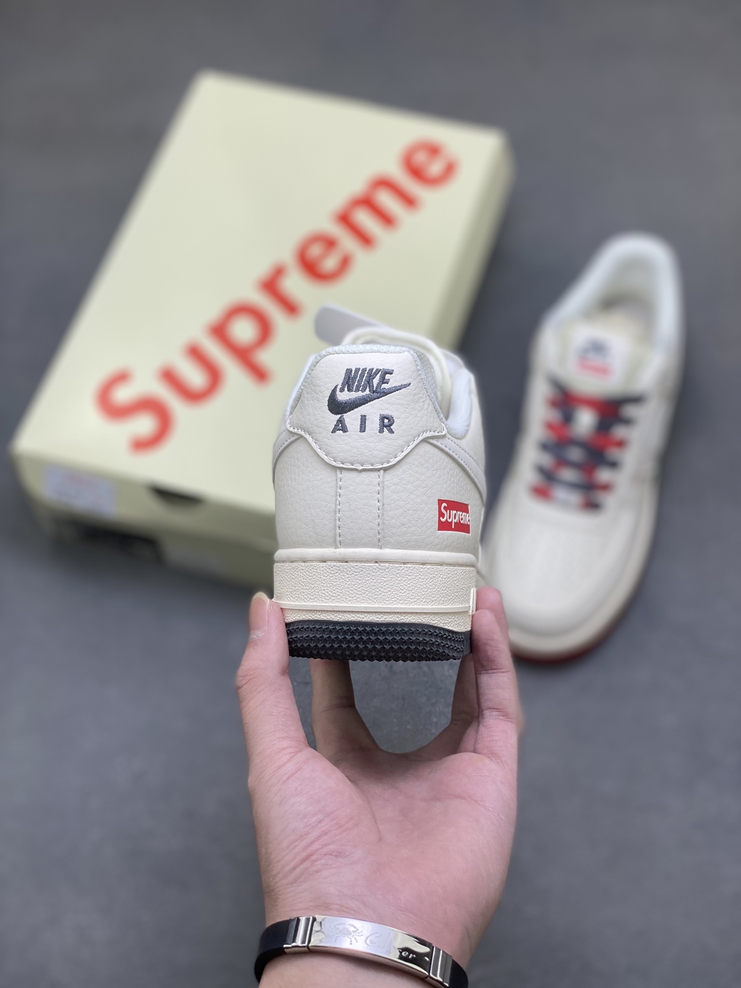 Nike Air Force 1 '07 Low Supreme Collab - Cream, Red & Grey 5 i1761063225474 6519 0 3