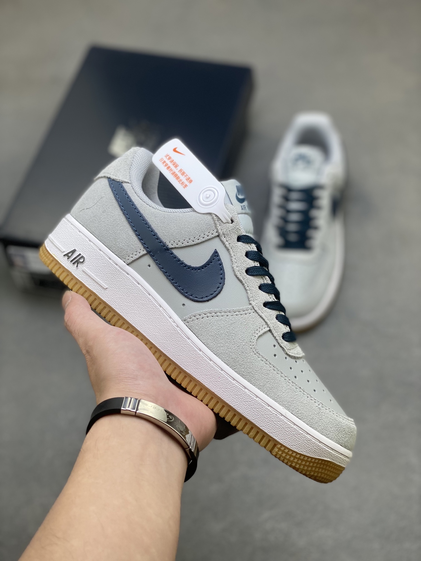 Nike Air Force 1 '07 Low Sneakers Grey/Navy Limited Edition - Size 36-45