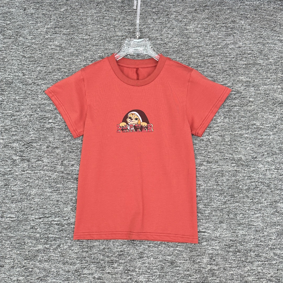 NO:426291,2025 Summer New Washed Red Retro Puppy Print Slim Short Tee Short Sleeve T-shirt SML, T-shirt,tees, t-shirt,alexander wang198609092025 夏季新款 水洗红色复古小狗印花修身短款Tee短袖T恤 码数SML,,T-shirt,tees，t-shirt,alexander wang,Women's clothing