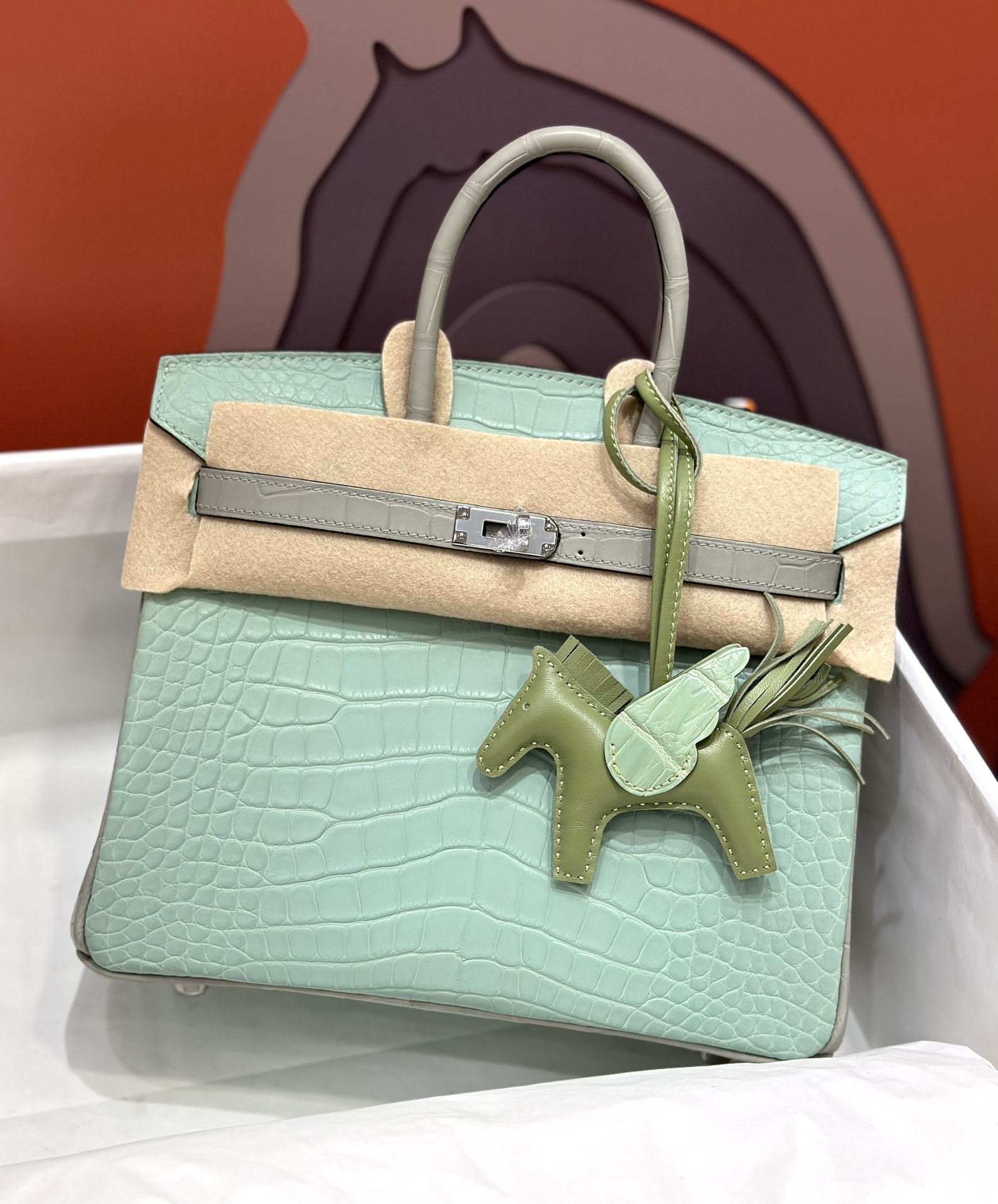 Hermes Birkin Bags Handbags Green Grey