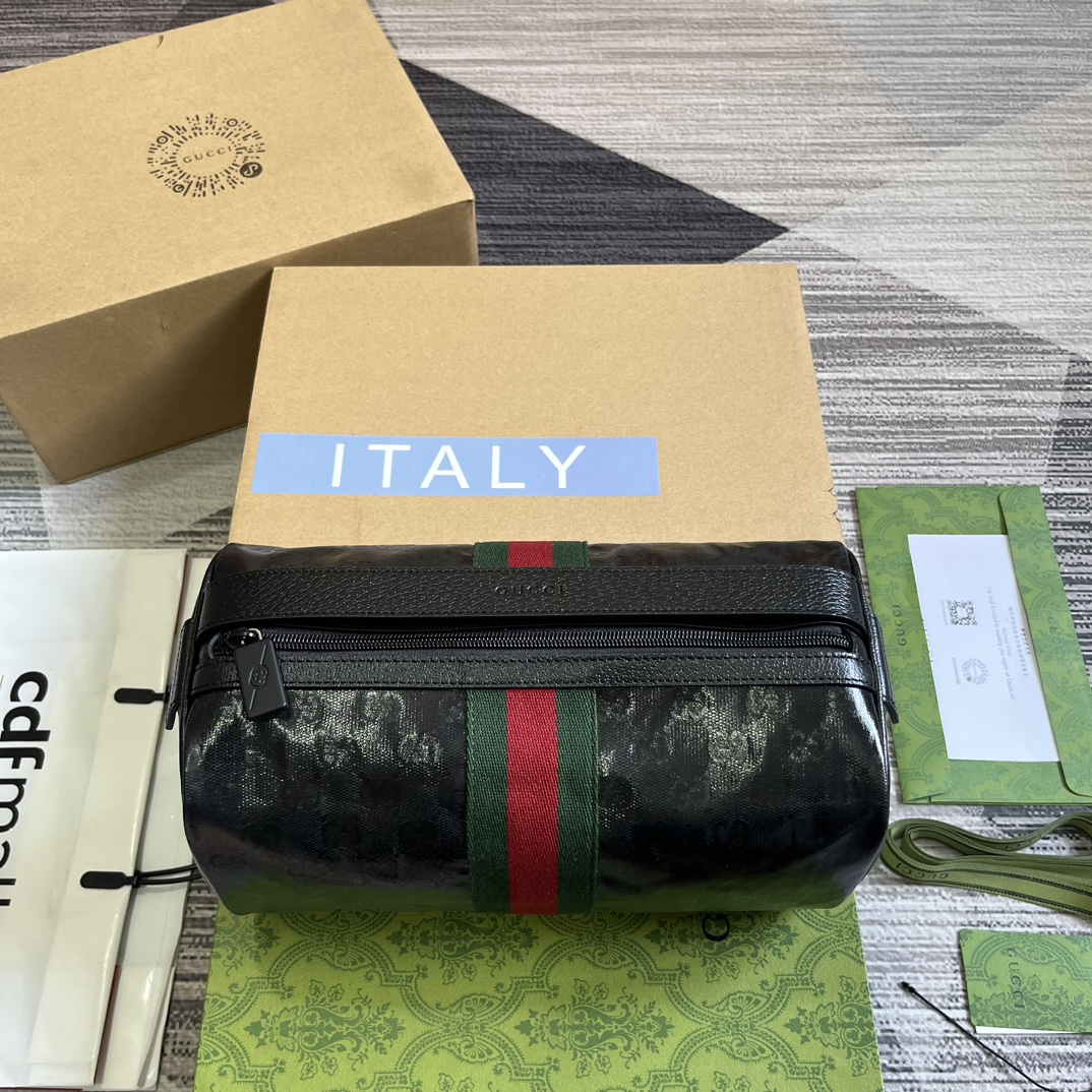GUCCI косметичка с лентой, холст GG с кристаллами, ручка, молния