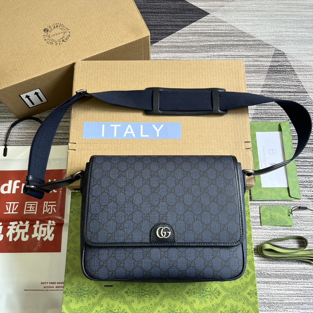 配全套包装️OPhidia系列中号邮差包GGSuPremeTender帆布魅力演绎男士系列配饰柔软材质和