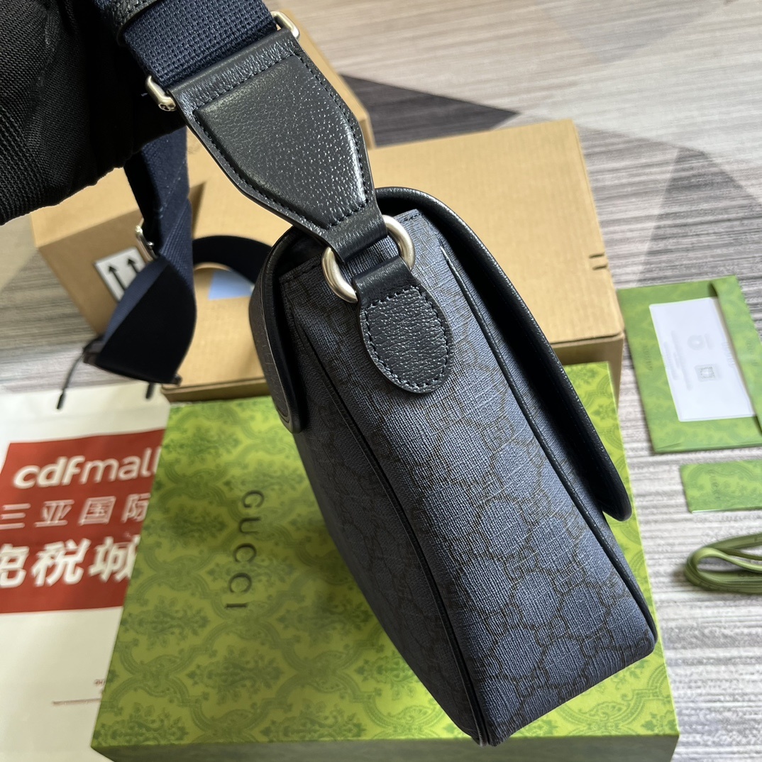 配全套包装️OPhidia系列中号邮差包GGSuPremeTender帆布魅力演绎男士系列配饰柔软材质和