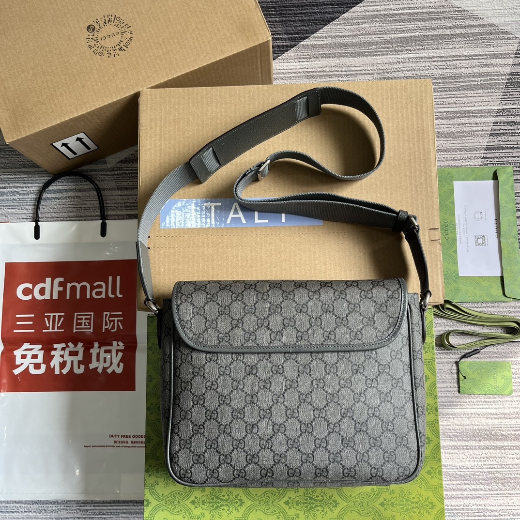 配全套包装️OPhidia系列中号邮差包GGSuPremeTender帆布魅力演绎男士系列配饰柔软材质和