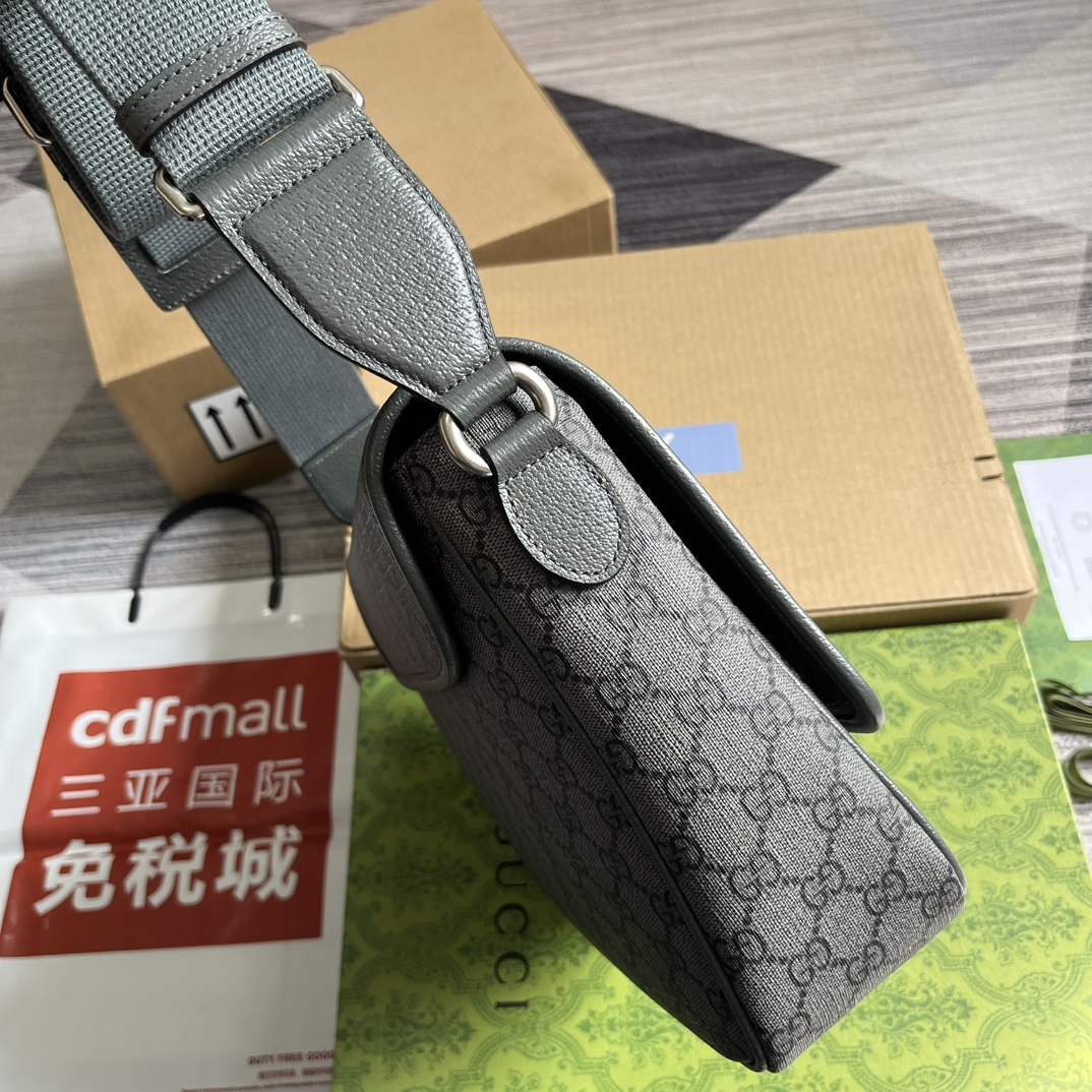 配全套包装️OPhidia系列中号邮差包GGSuPremeTender帆布魅力演绎男士系列配饰柔软材质和