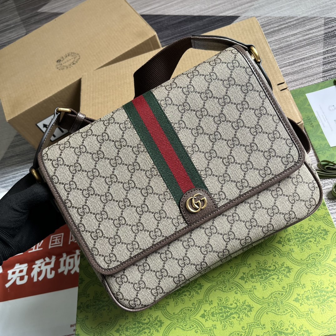 配全套包装️OPhidia系列中号邮差包GGSuPremeTender帆布魅力演绎男士系列配饰柔软材质和