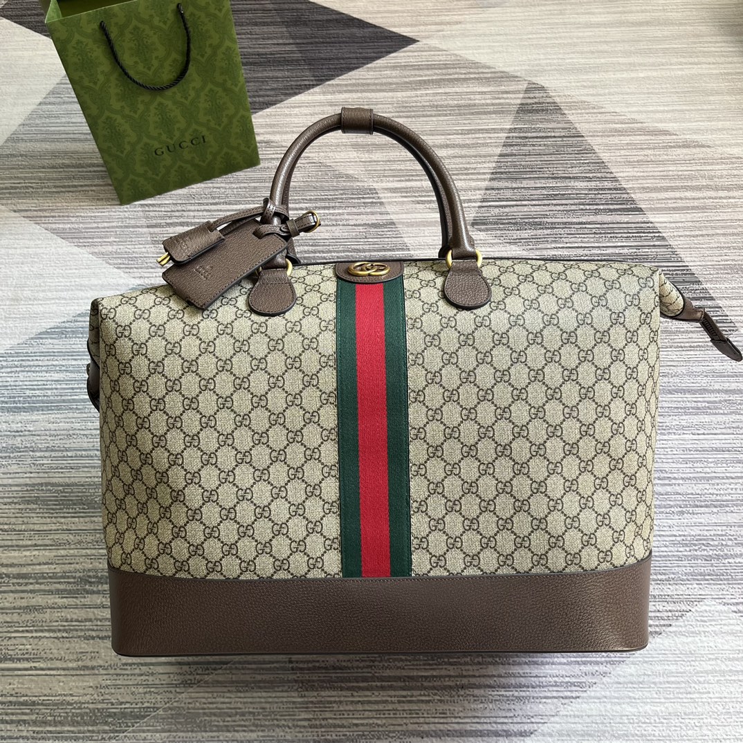 Gucci Beige Marrone Oro Verde Rosso Ragazzo Tela Cotone Lino PVC GG Supreme