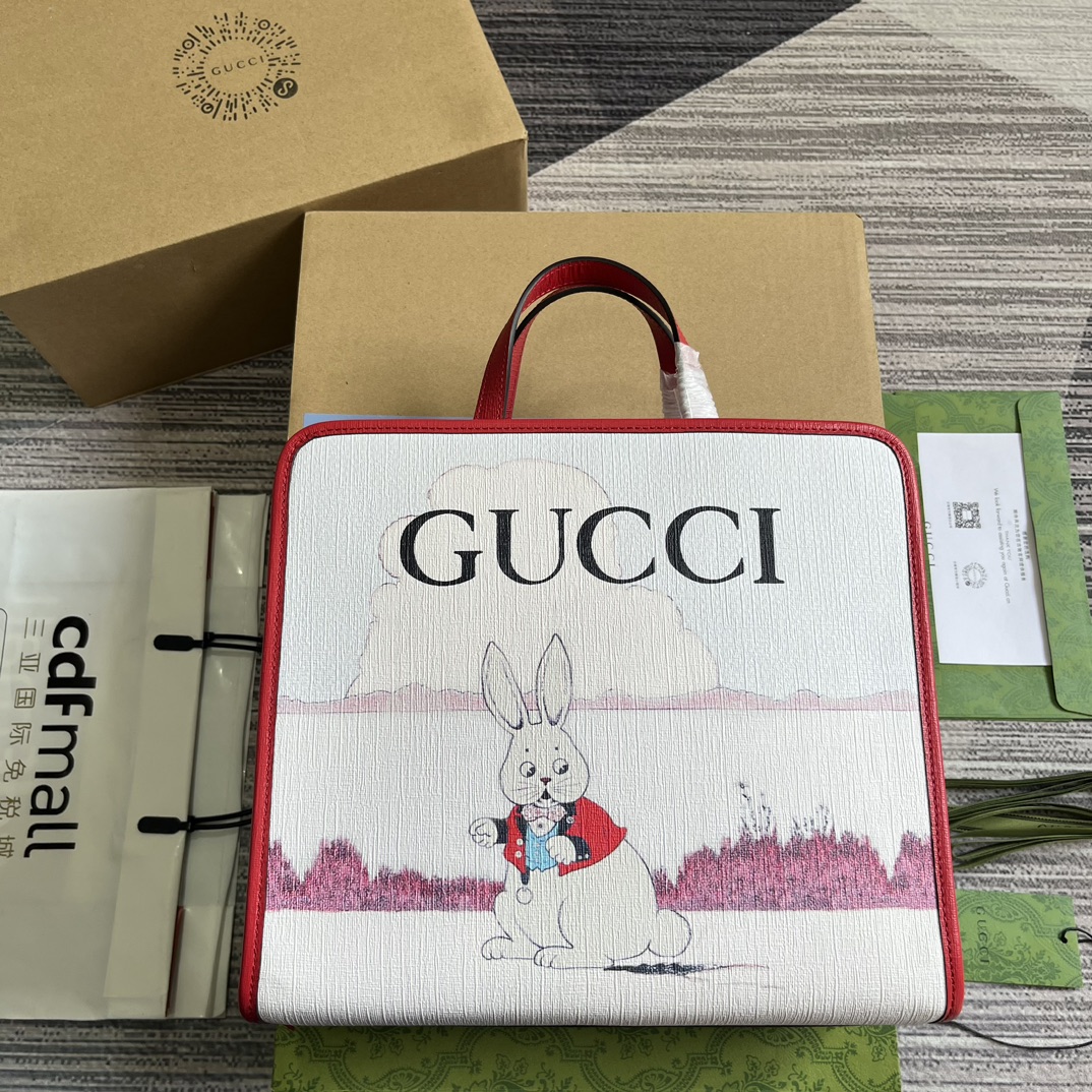 GUCCI сумка-тоут с принтом кролика Supreme холст двойные ручки