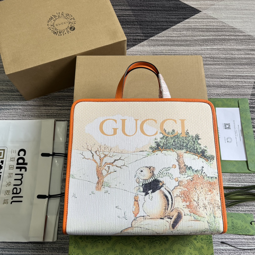 GUCCI сумка-тоут с принтом кролика, холст, две ручки, магнитная застёжка
