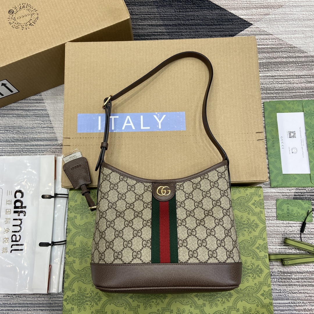 GUCCI Ophidia коллекция маленькая сумка на плечо сумка-ведро и сумка на плечо гибрид открытый дизайн GG Supreme холст - высшее качество