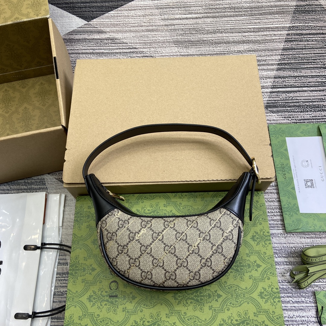 GUCCI Ophidia série Mini sac à main toile GG Supreme bande rayée accessoires double G bandoulière amovible - qualité supérieure