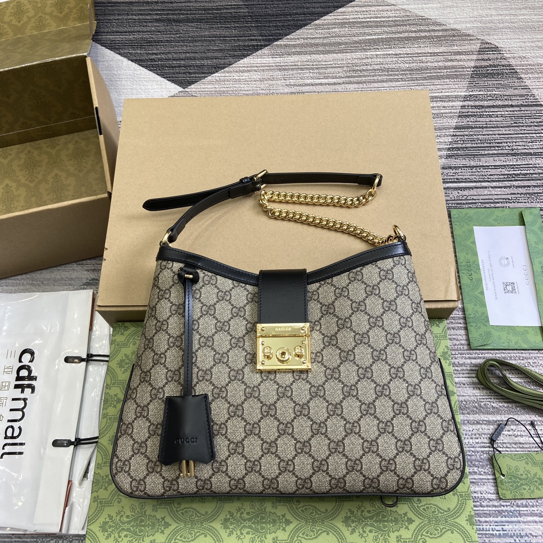 Gucci GG Supreme Designer
 Crossbody & Shoulder Bags Black Brown Gold Canvas