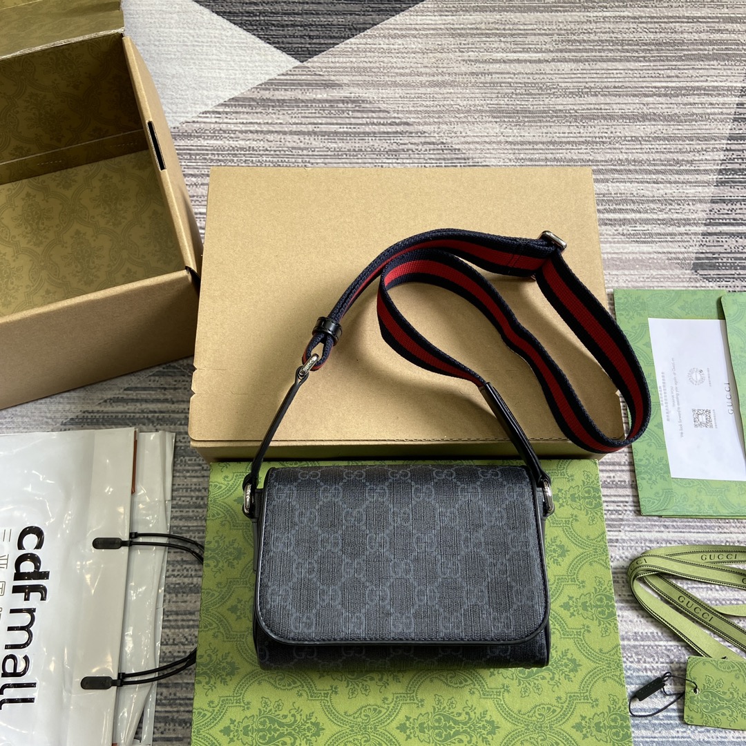 GUCCI GG Supreme帆布 超迷你手袋 織帶包帶