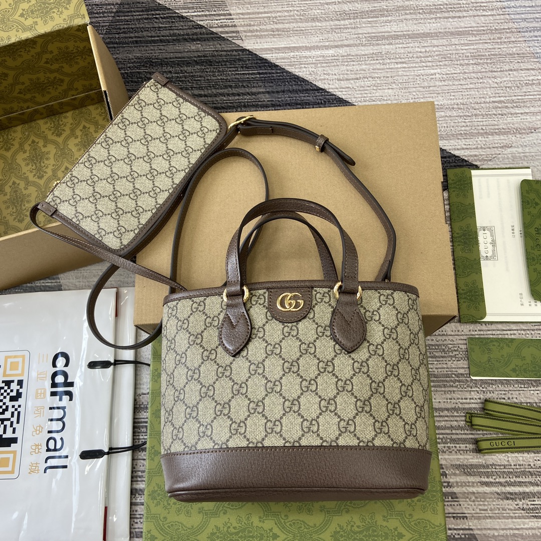 GUCCI Ophidia 迷你托特包 可拆卸手拿包 皮革肩帶