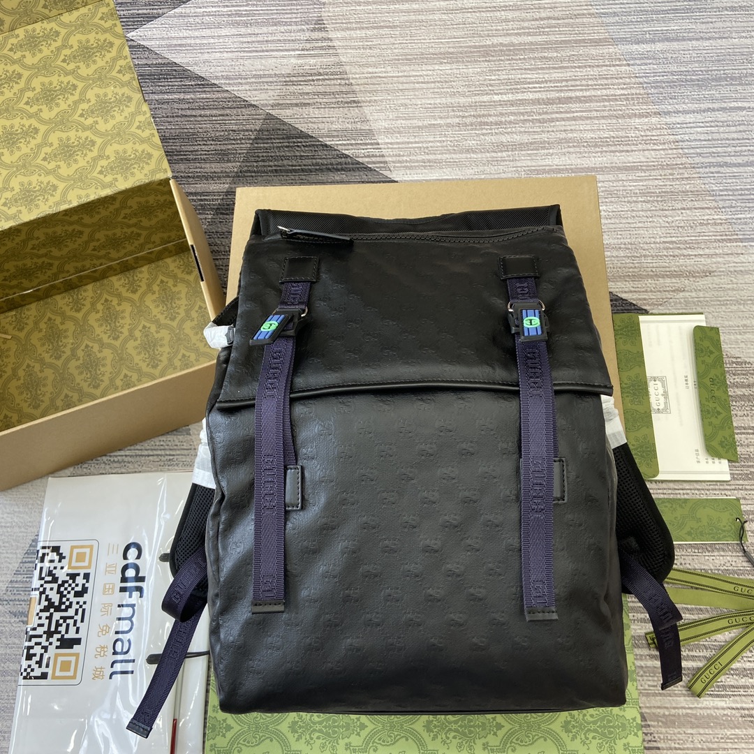 Рюкзак GUCCI GG Crystal Canvas с полосатыми резиновыми деталями