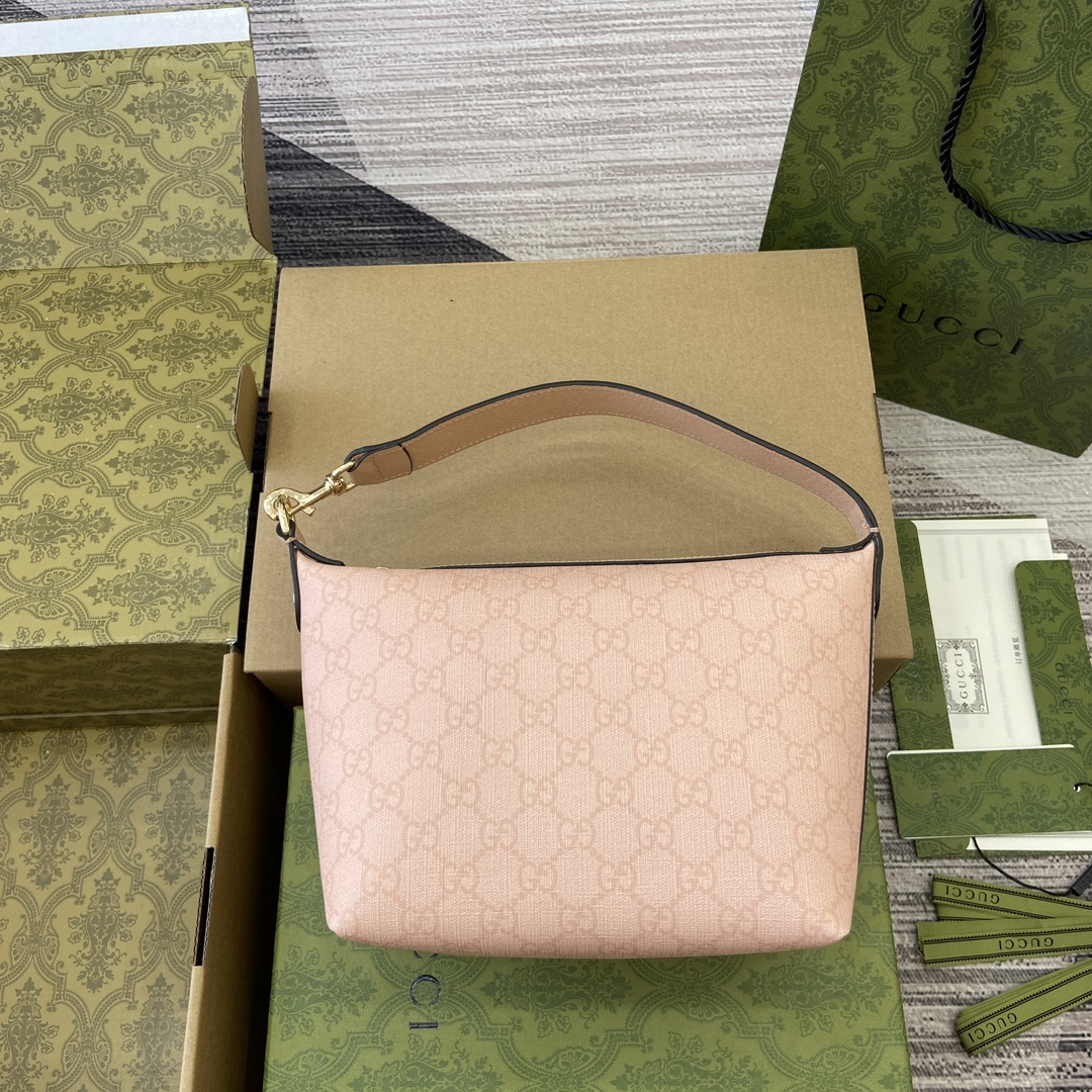 GUCCI Ophidia series Super Mini Shoulder Bag GG Supreme Canvas Red-Green Stripe Web Leather Trim Semi-Detachable Shoulder Strap - Top Quality