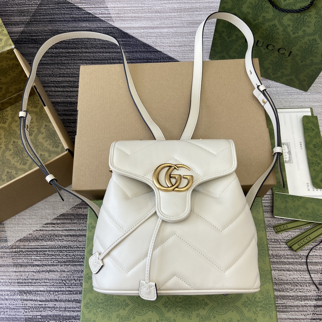 GUCCI GG Marmont мини-рюкзак стёганая кожа V-образная двойная G фурнитура клапан кулиска