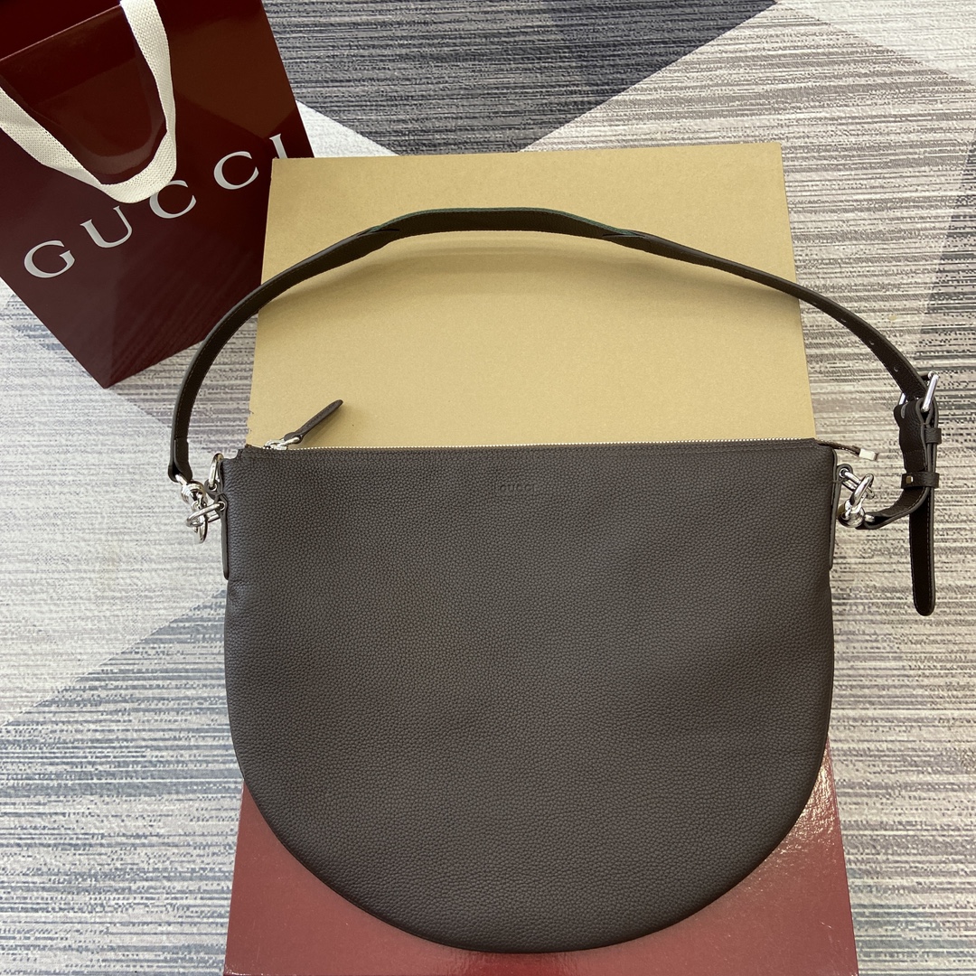 Gucci Body сумка на плечо с двойной застежкой, малая, зернистая кожа