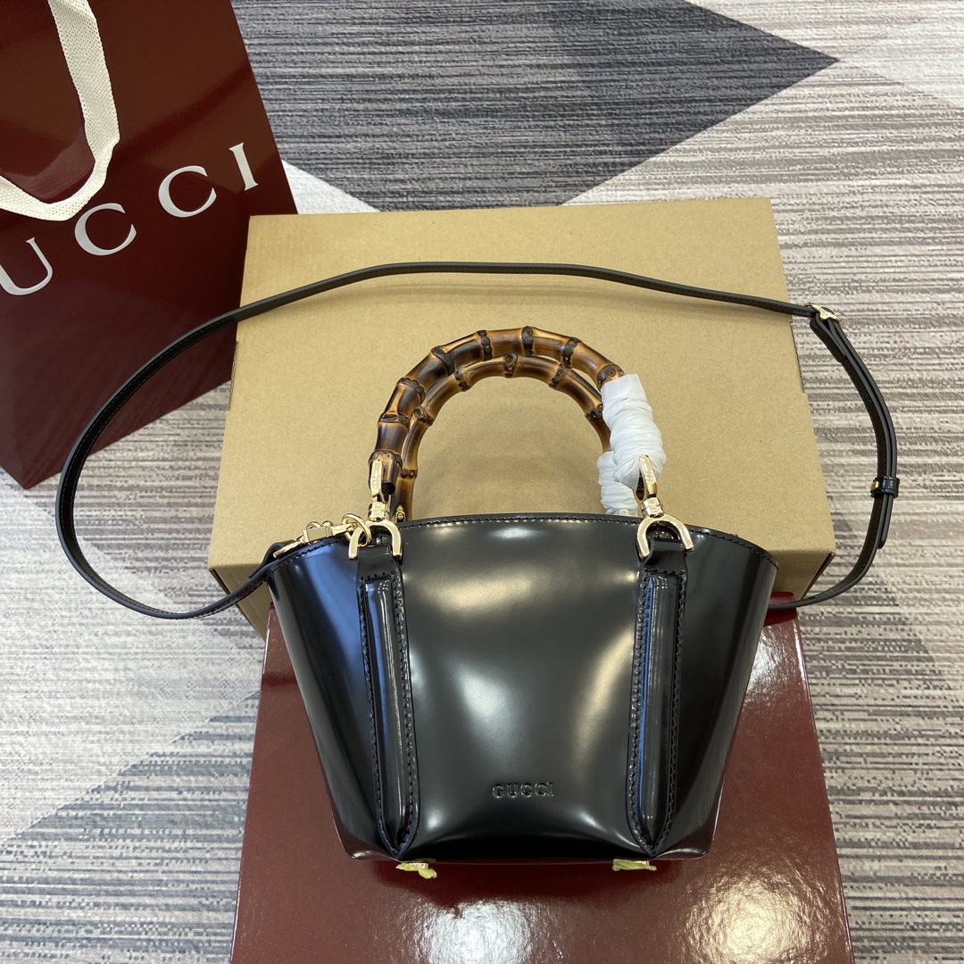 GUCCI 竹節手柄 迷你托特包 可拆卸肩帶