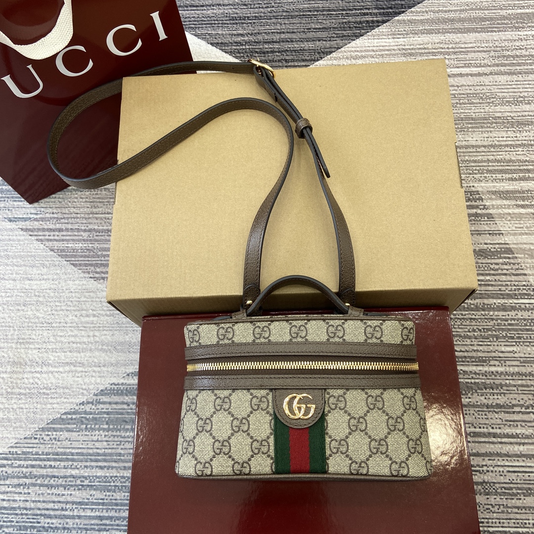 GUCCI Ophidia série mini sac GG Supreme toile design double G bande rayée poignée et bandoulière 2 en 1 - qualité supérieure
