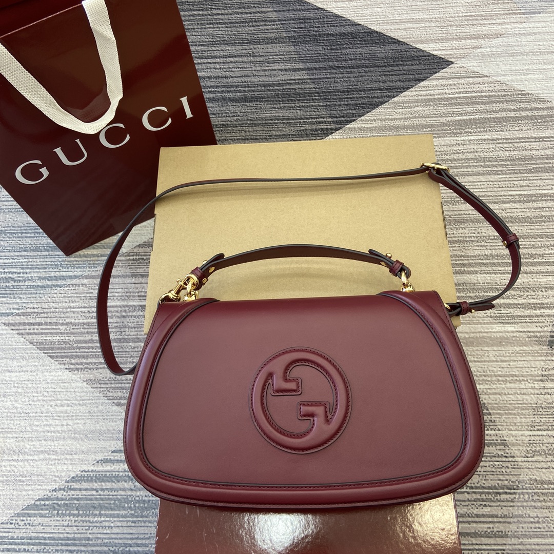 GUCCI Blondie Medium Handbag Canvas Leather Shoulder Strap