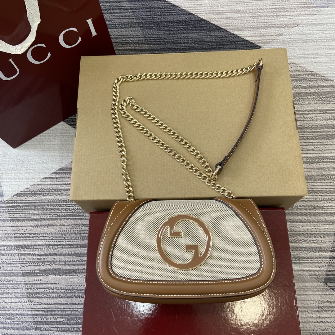 Gucci Blondie мини-сумка на плечо кожа эмалированный круглый логотип цепочный ремень