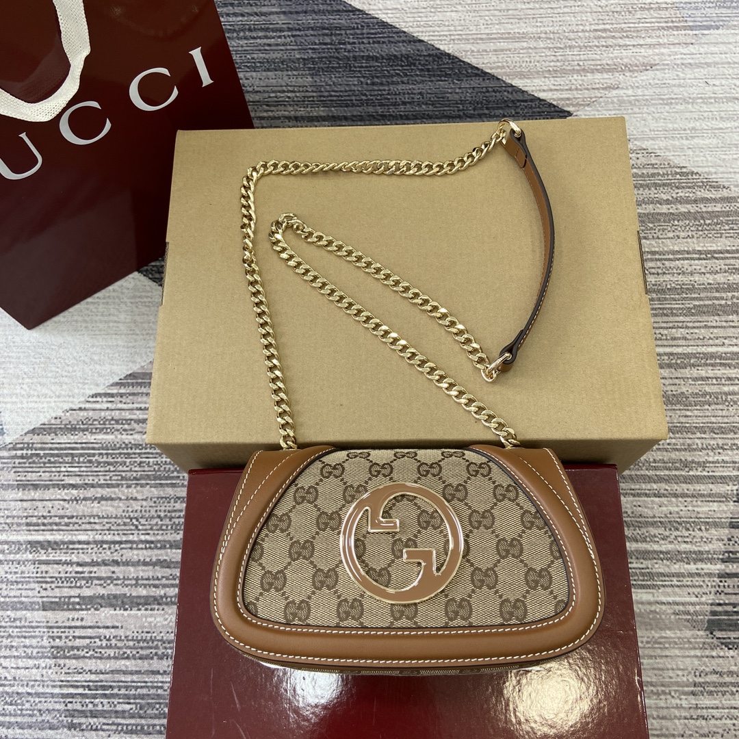 Gucci Blondie мини-сумка на плечо кожа холст цепочный ремень