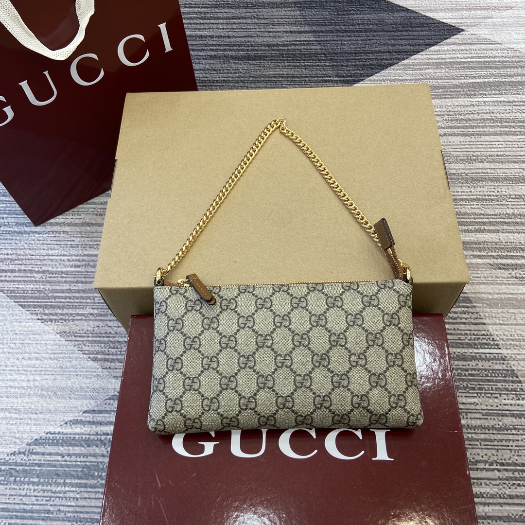 Gucci GG Supreme PVC Leather Chain Bag Mahjong Bag