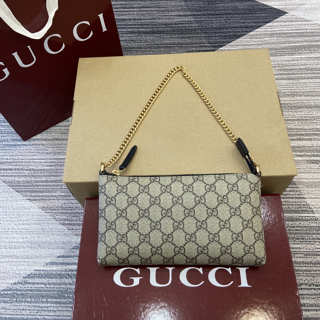 Gucci GG Supreme PVC Leather Chain Bag Mahjong Bag