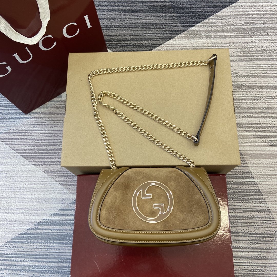 Gucci Blondie мини-сумка на плечо кожа с круглым логотипом и цепочкой