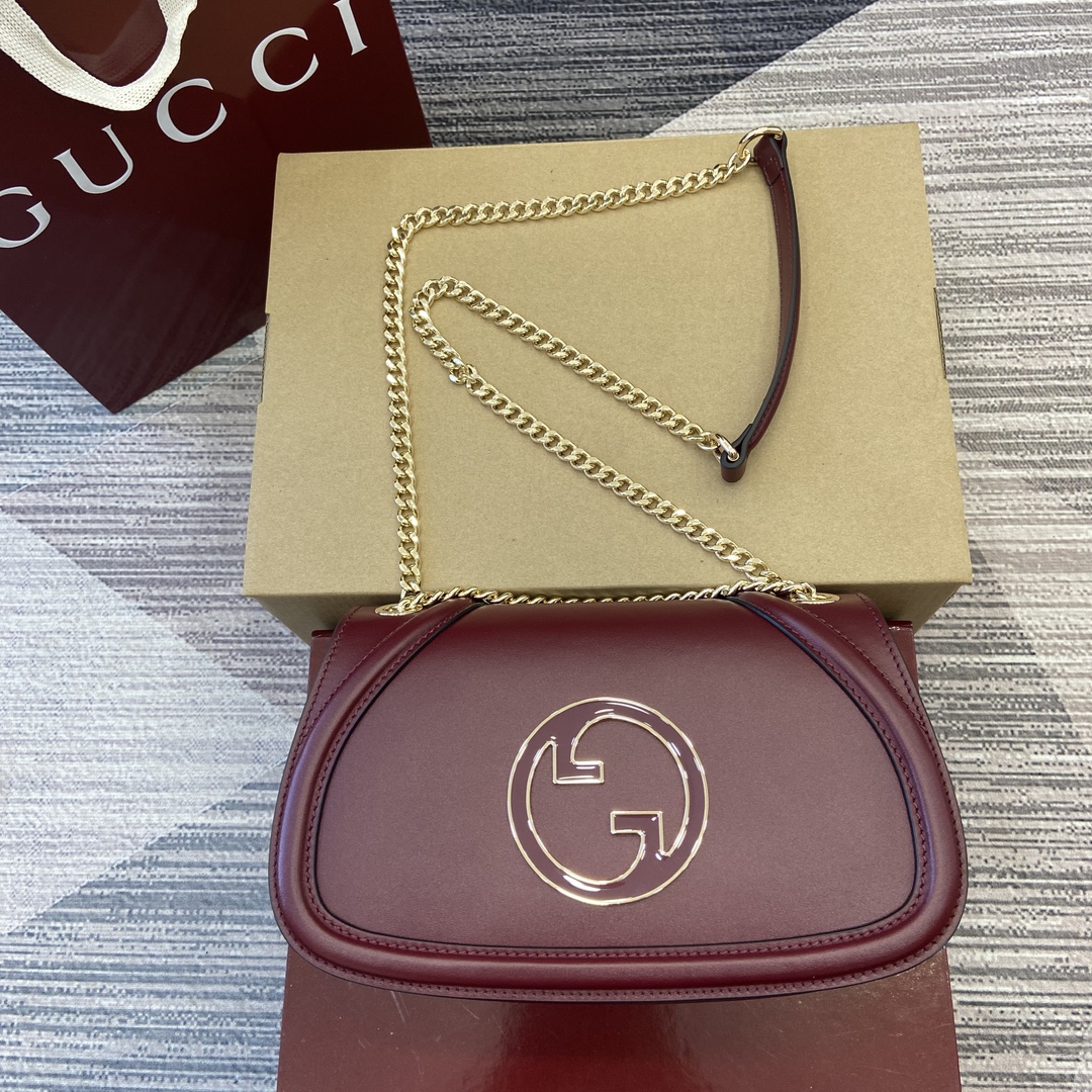 GUCCI Blondie маленькая сумка на плечо бордового цвета