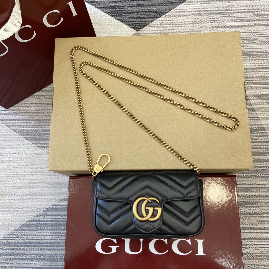 Gucci Marmont Czarny Złoto Mini