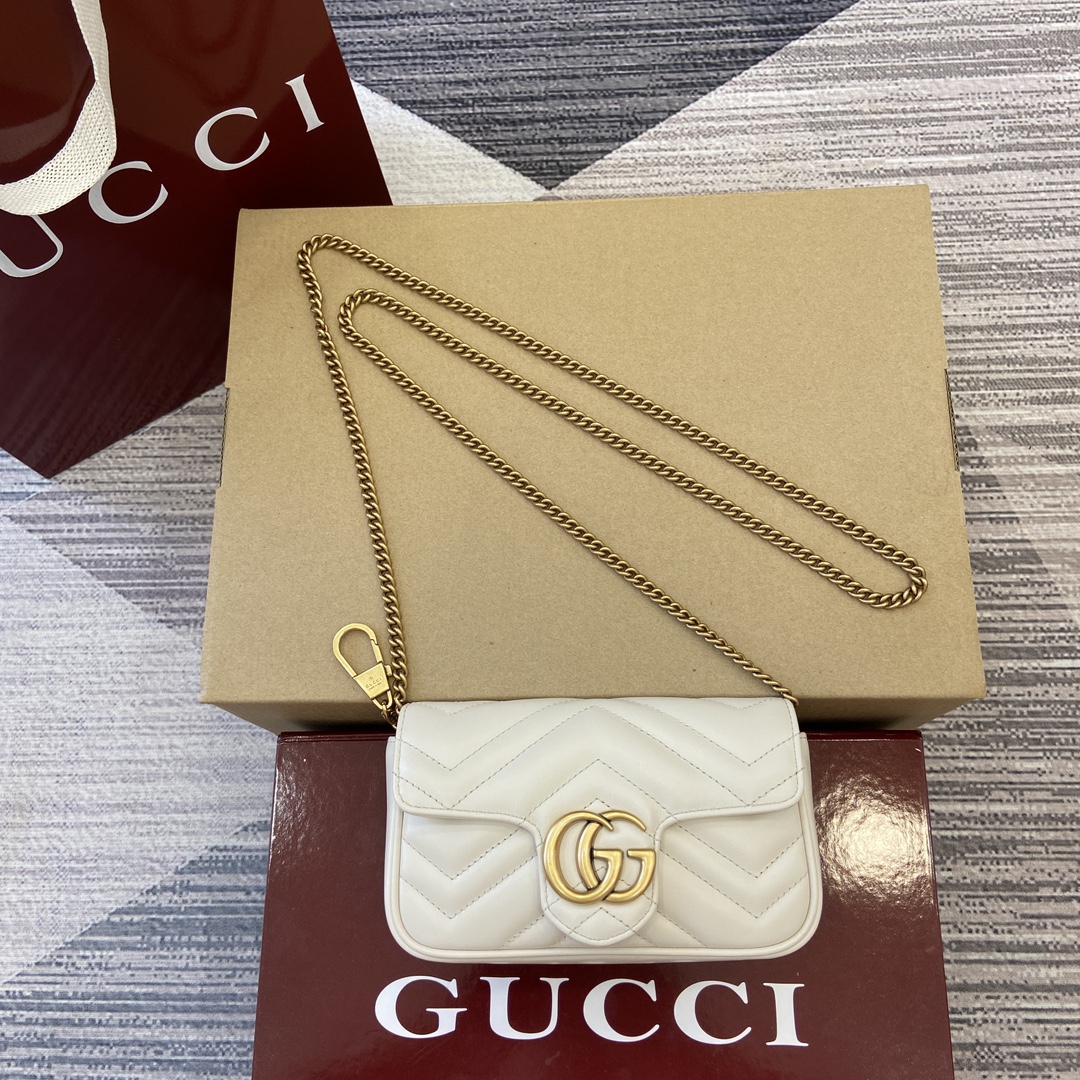 Gucci Marmont Złoto Biały Mini