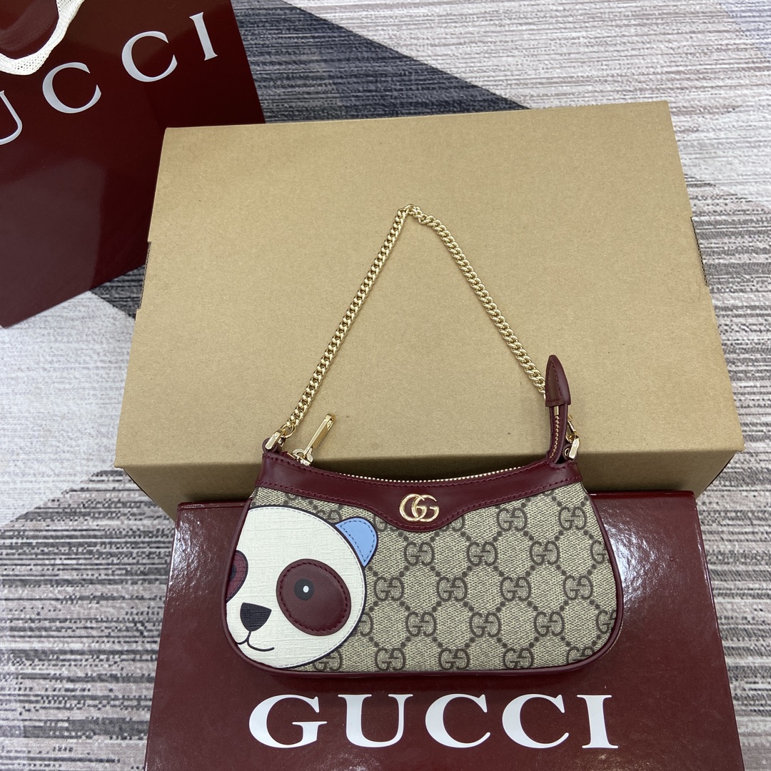 Gucci Burgundia Czerwony Tkanina PVC Mini