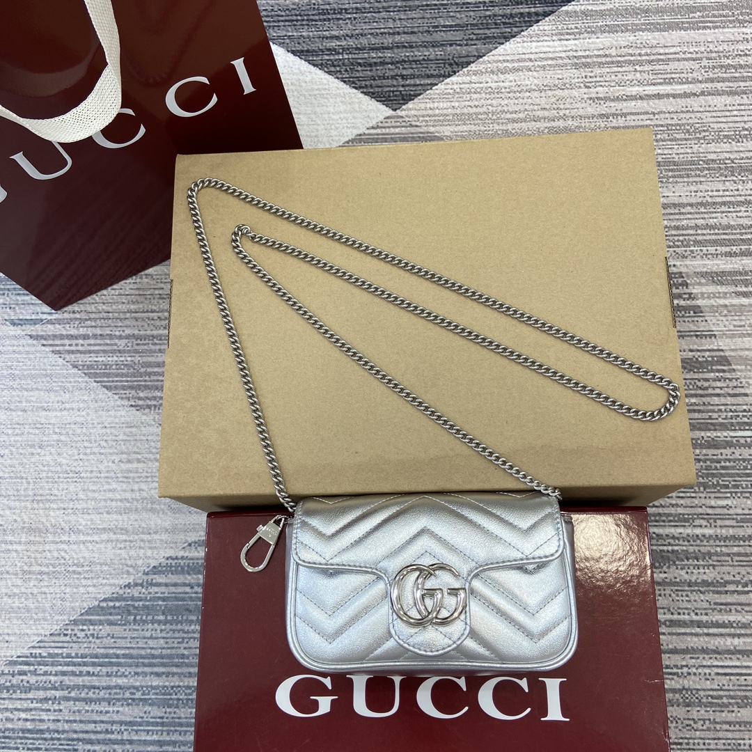 Gucci Marmont Srebro Drukowanie Mini