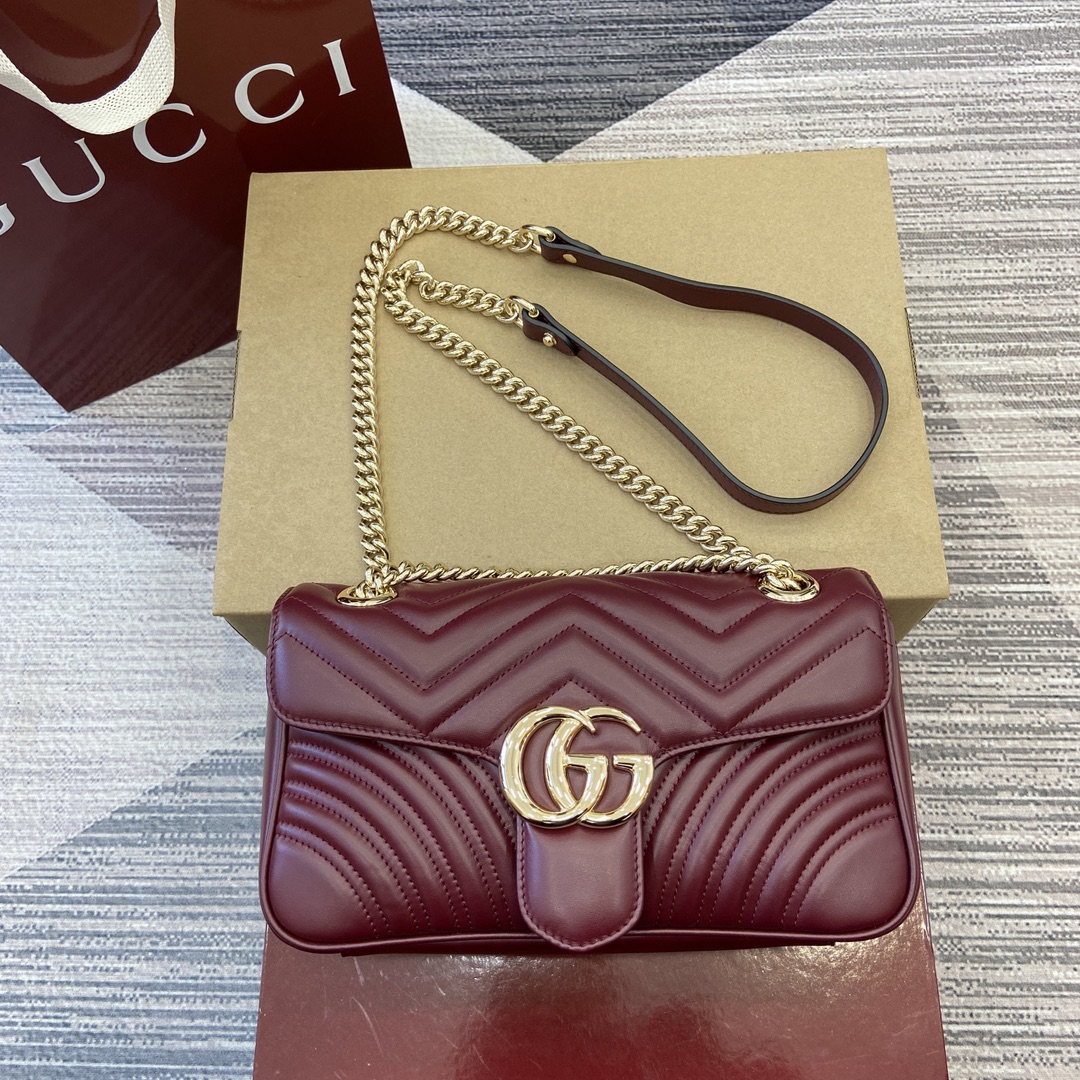 Gucci Marmont Czerwony Łańcuchy