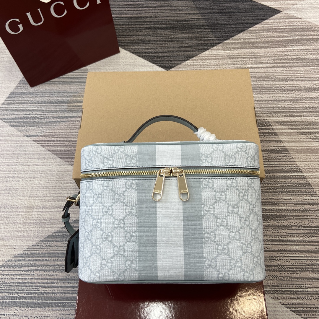GUCCI Ophidia GG canvas серо-синяя средняя дорожная сумка