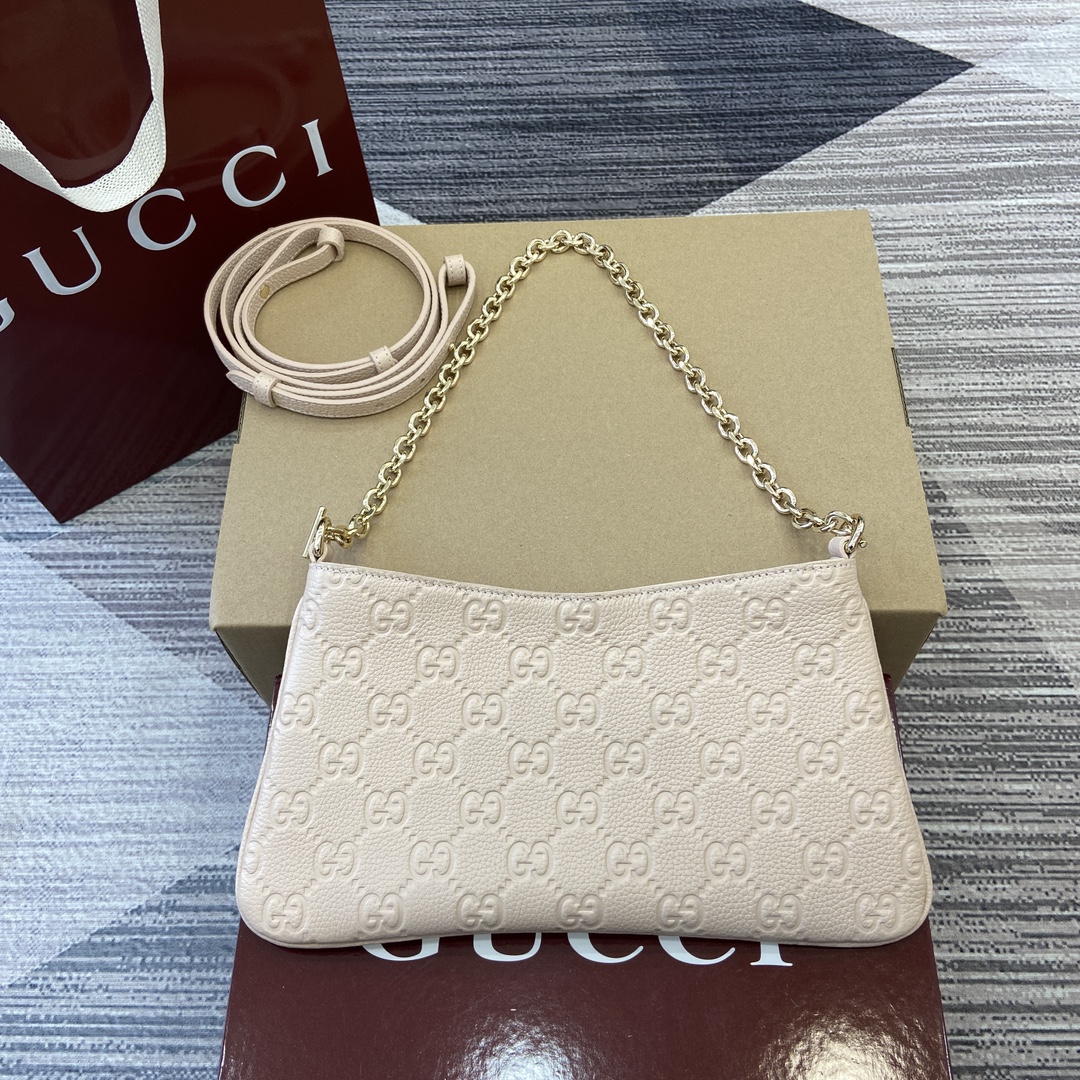 GUCCI GG Emblem сумка на плечо маленькая зернистая кожа цепочный ремень