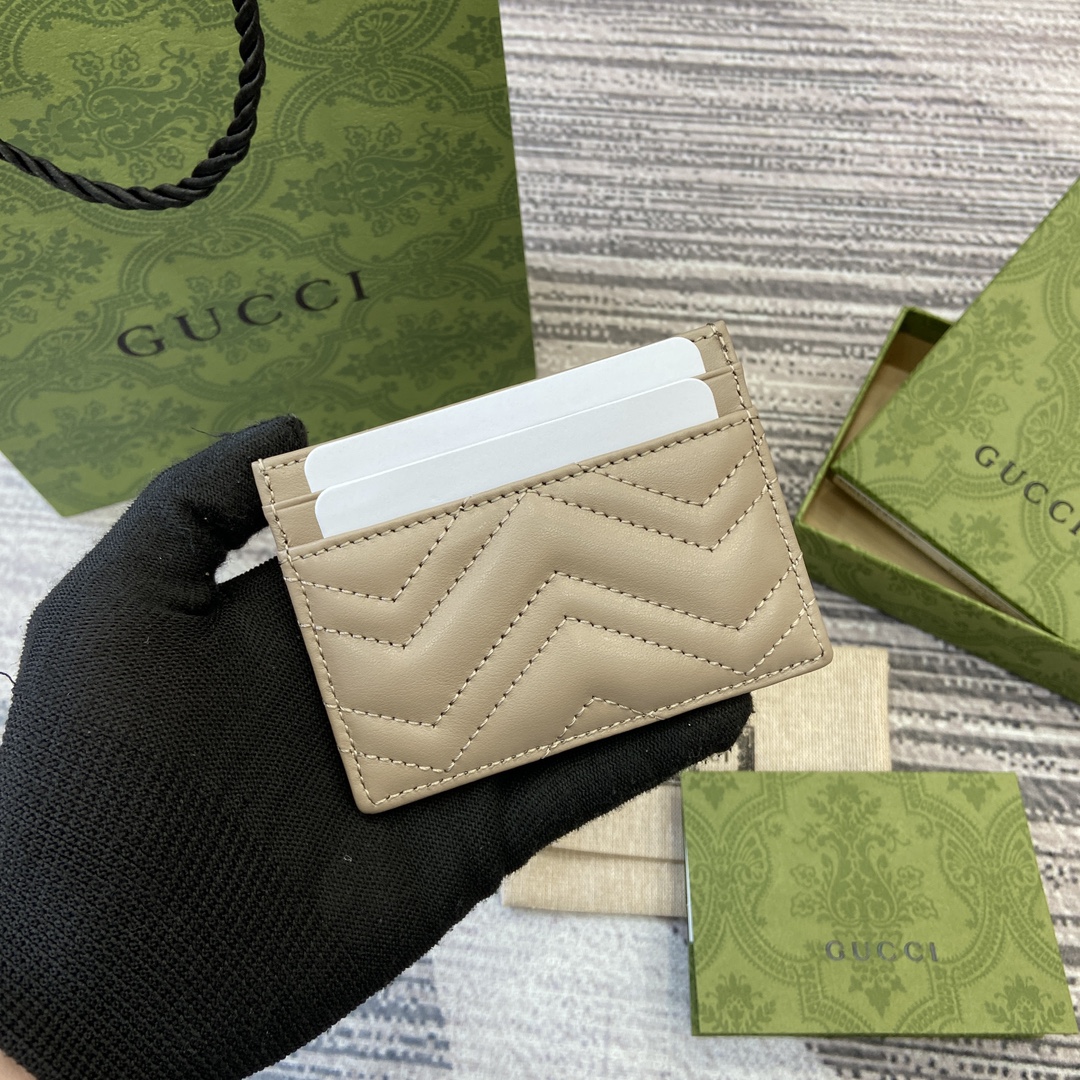 [Gucci Wallets]GG Marmont Series Quilted Card Clip Gucci