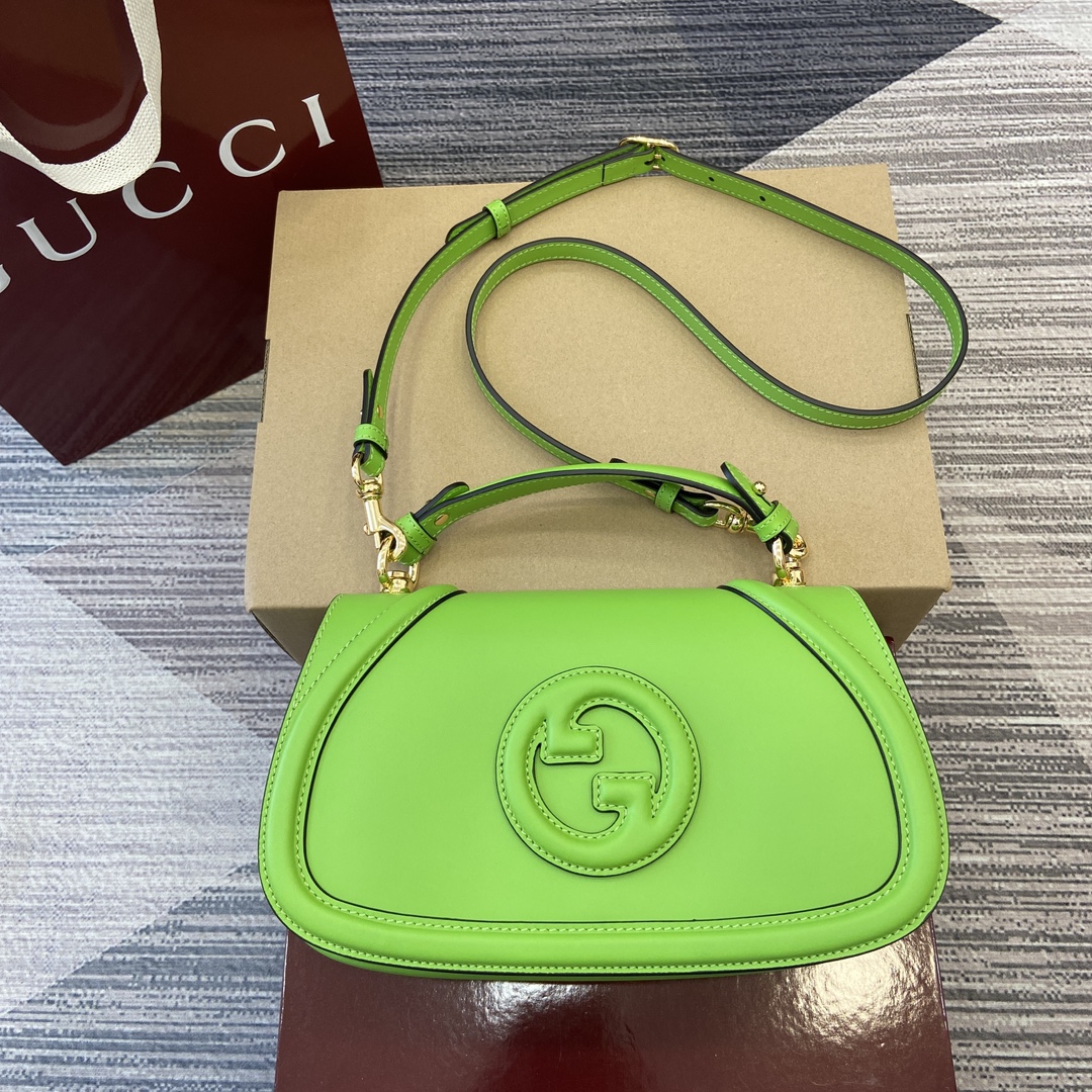 GUCCI Double G Pattern Handbag Crossbody Bag Leather