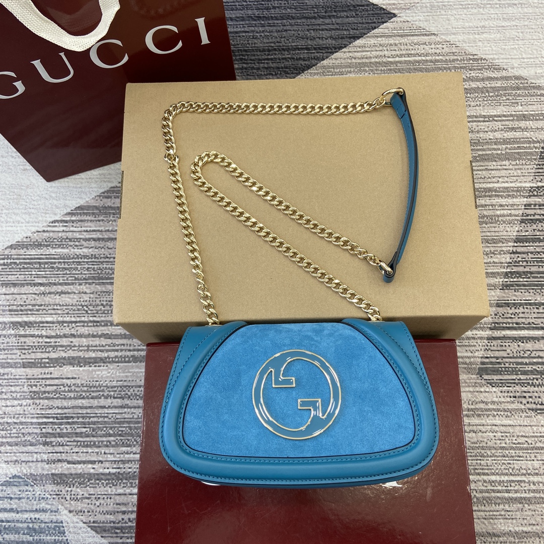 Gucci Blondie мини-сумка на плечо кожа с круглым логотипом и цепочкой