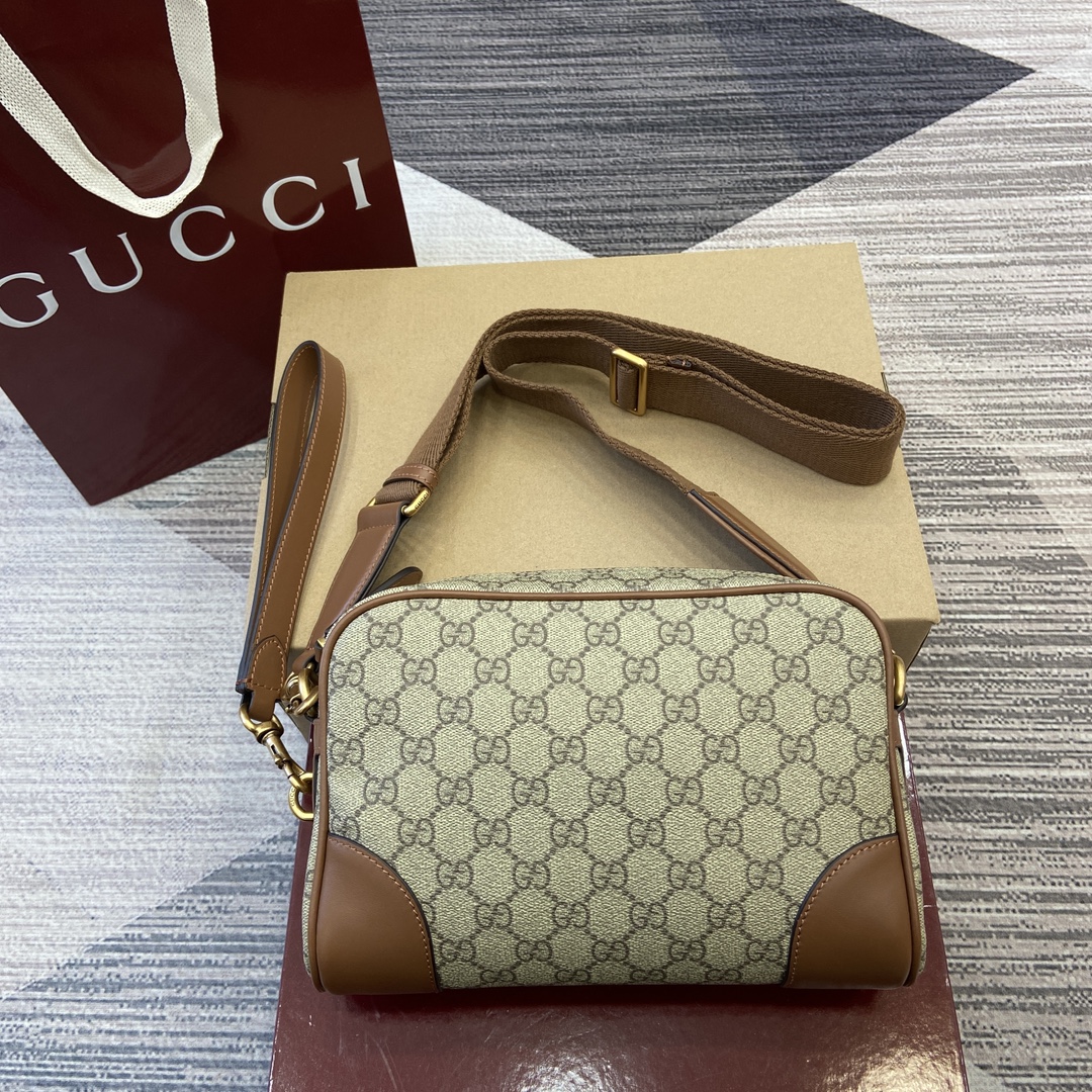GUCCI GG Emblem пакрыццёвая тканіна сумка праз плячо здымная ручка