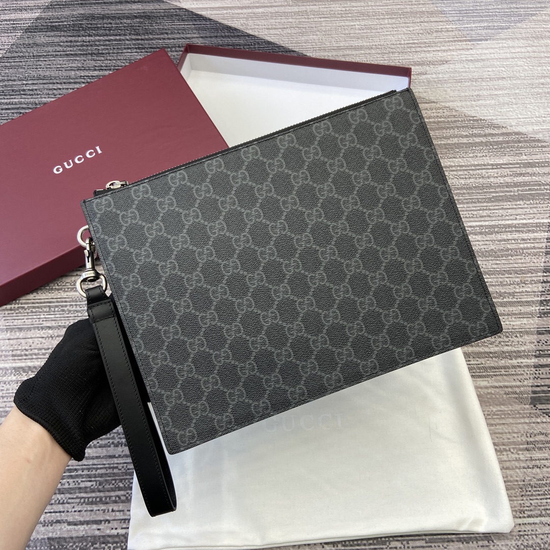 GUCCI GG Emblem тэкстыльны кашалёк на маланцы з рэмянцом