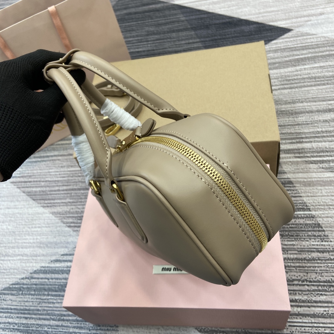 Miu Miu Arcadie Cognac Leather Bowling Bag - Medium, Top Handle & Crossbody 4 i1741244599 3209 0
