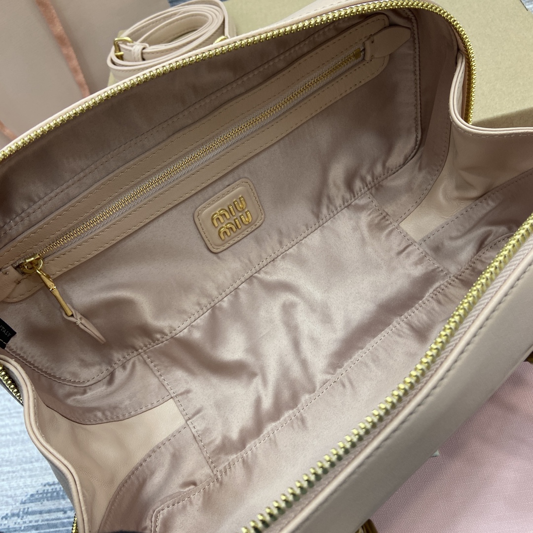 Miu Miu Arcadie Nude Pink Leather Bowling Bag Medium Size 5BB148 12 i1741244665 5537 0