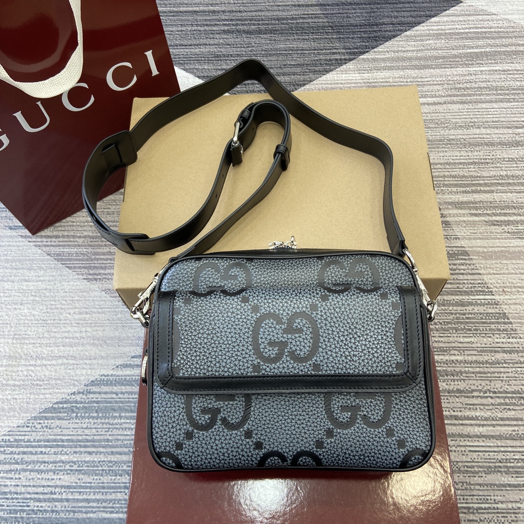 GUCCI Super Double G зернистая кожа сумка через плечо
