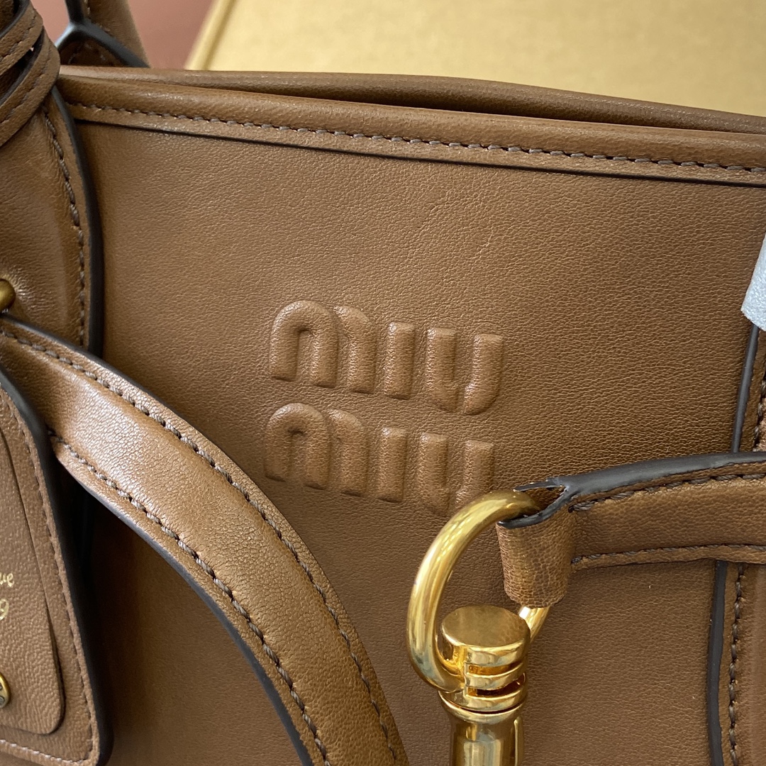 Miu Miu Adventure Nappa Leather Handbag, Brown, 44x22.5x14.5cm, Model 5BG310 7 i1741685243 2096 0