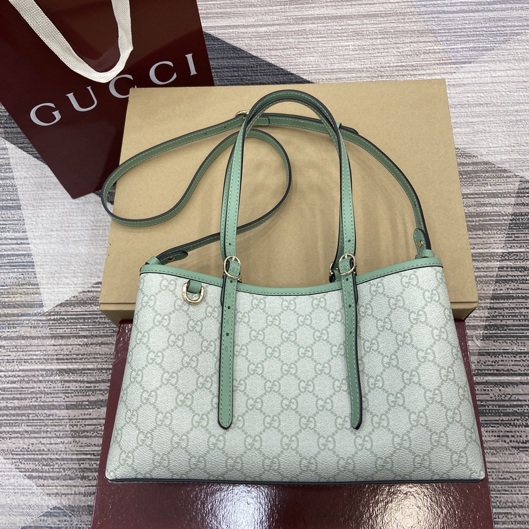 GUCCI GG Emblem Small Tote Bag with Adjustable Handles